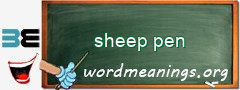 WordMeaning blackboard for sheep pen